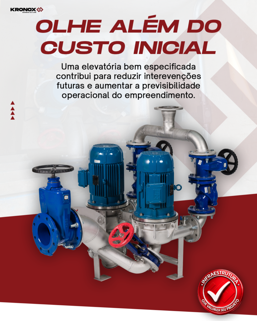 "Custo global da obra com elevatória eficiente em sistema de saneamento moderno"